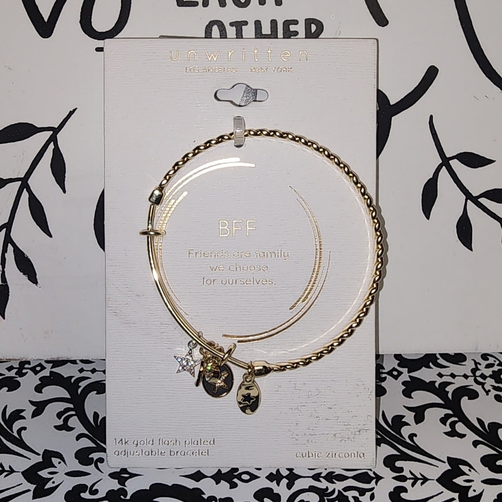 New Unwritten Gold Plated  BFF Charm Bracelet